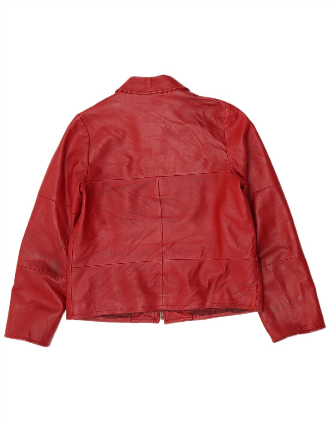 Geaca de piele vintage pentru femei IT 44 piele rosie medie