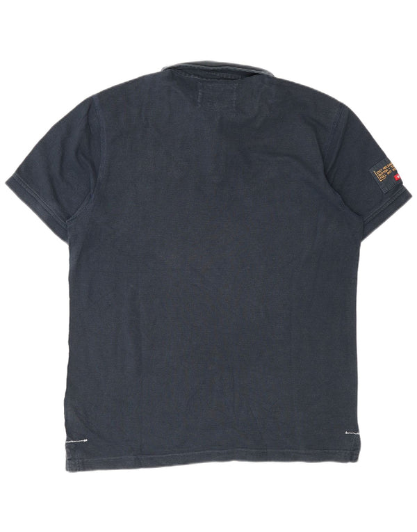 Aviazione Navale tricou polo cu grafică pentru bărbați XL din bumbac bleumarin
