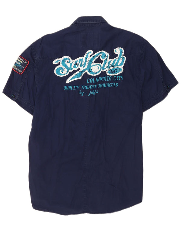 Cămașă cu mânecă scurtă pentru bărbați Jack & Jones, XL, albastru bleumarin, bumbac