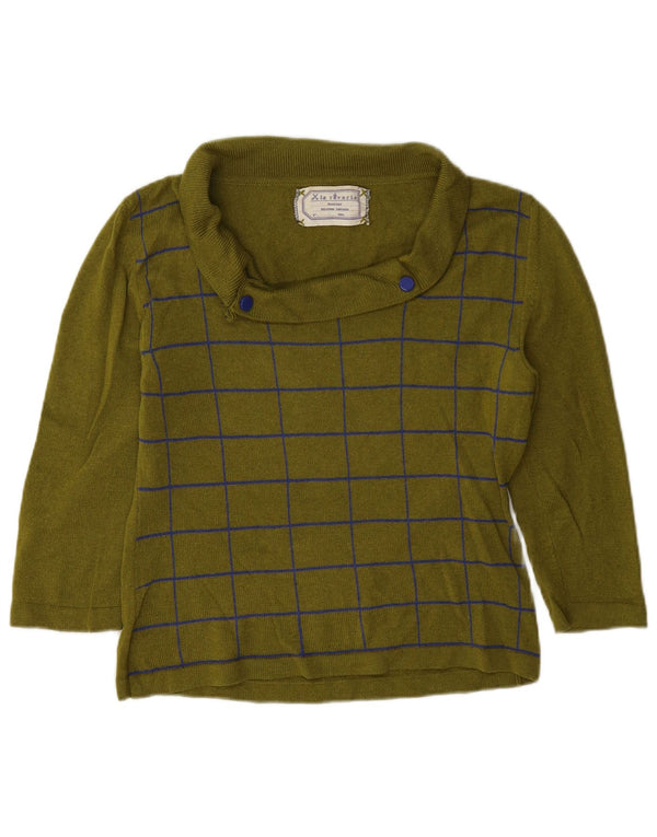 Pulover vintage pentru femei cu mâneci 3/4, cu gât rulat