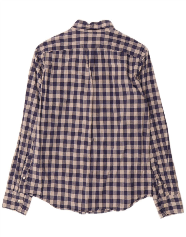 Cămașă subțire pentru bărbați J. CREW, din bumbac vichy, albastru bleumarin