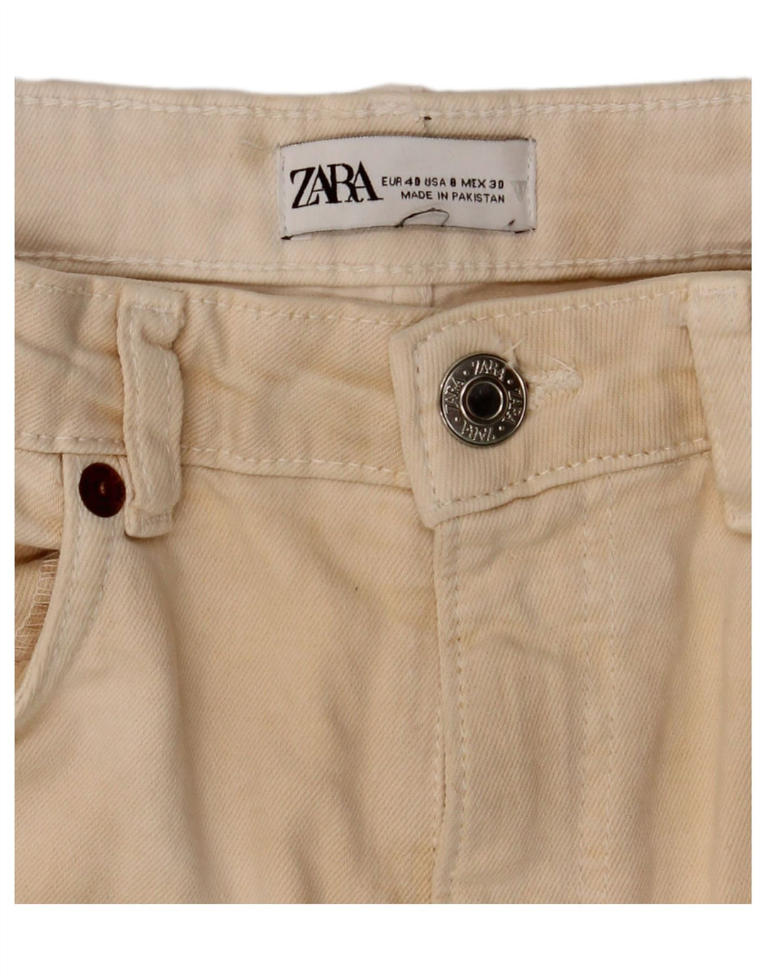 Pantaloni casual pentru femei Bootcut Zara EU 40 Medium W30 L26 Bej