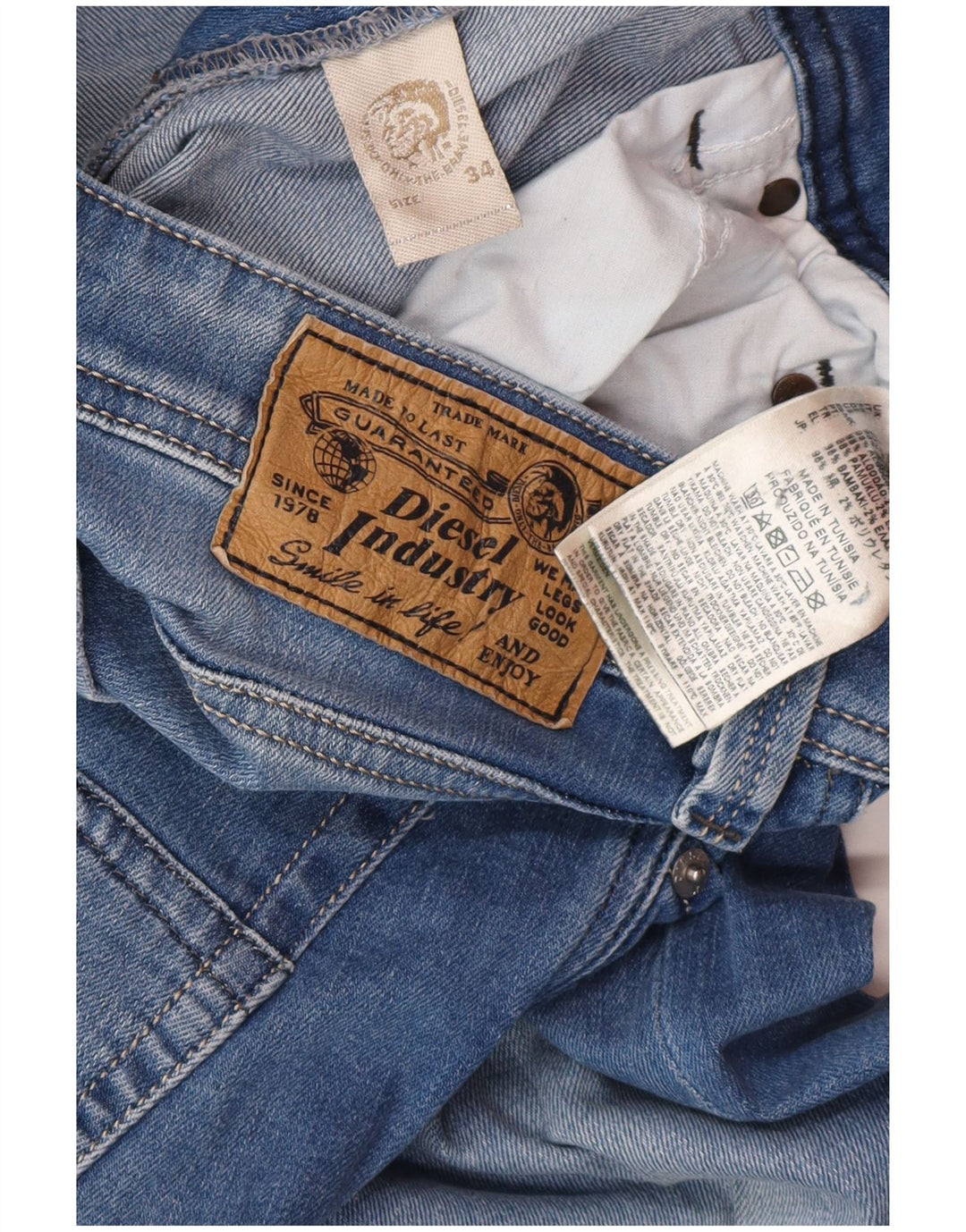 Blugi DIESEL Bărbați Drepți W34 L30 Bumbac Albastru