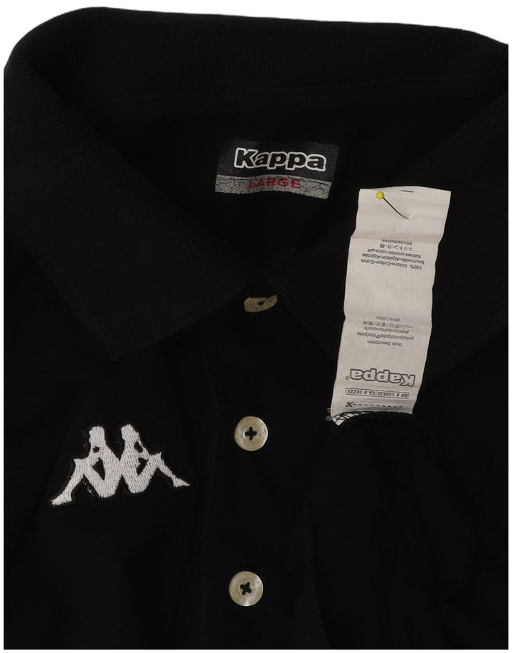 Cămașă polo pentru bărbați Kappa, bumbac negru mare