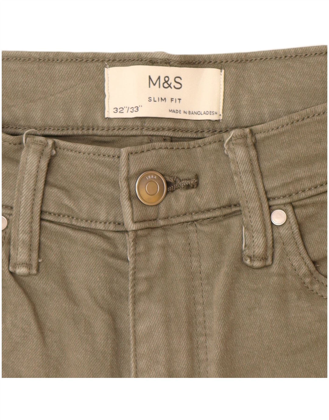 Blugi slim pentru bărbați Marks & Spencer W32 L33 bumbac kaki