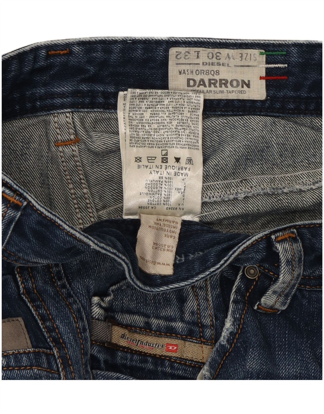 Diesel Bărbați Darron Distressed Slim Tapered Jeans W30 L32 Blue Bumbac