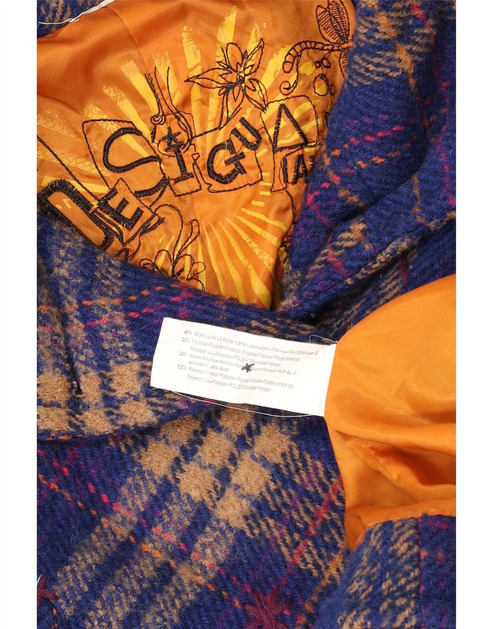 Palton pentru femei Desigual UK 10 Small Blue Check Wool