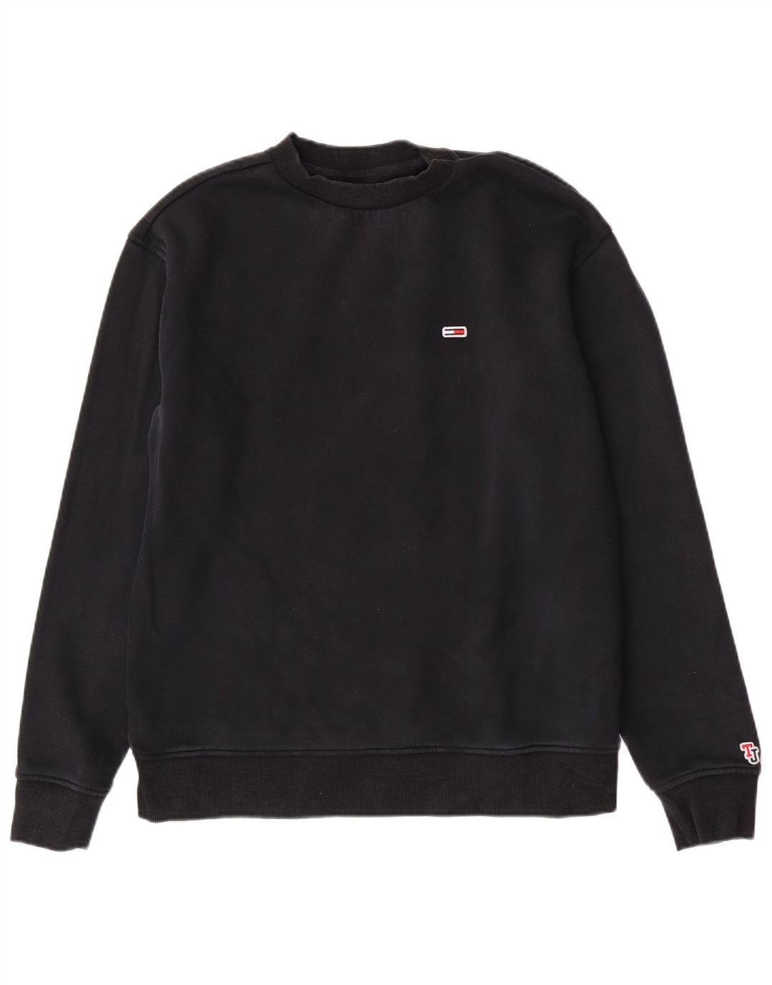 Hanorac pentru femei Tommy Hilfiger, cu ajustare normală, pulover, bumbac mediu negru