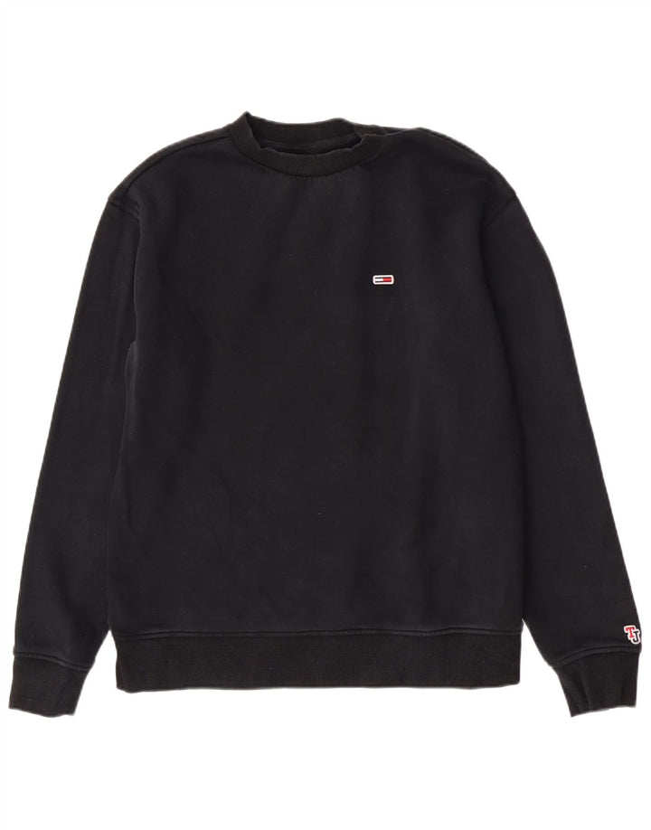 Hanorac pentru femei Tommy Hilfiger, cu ajustare normală, pulover, bumbac mediu negru