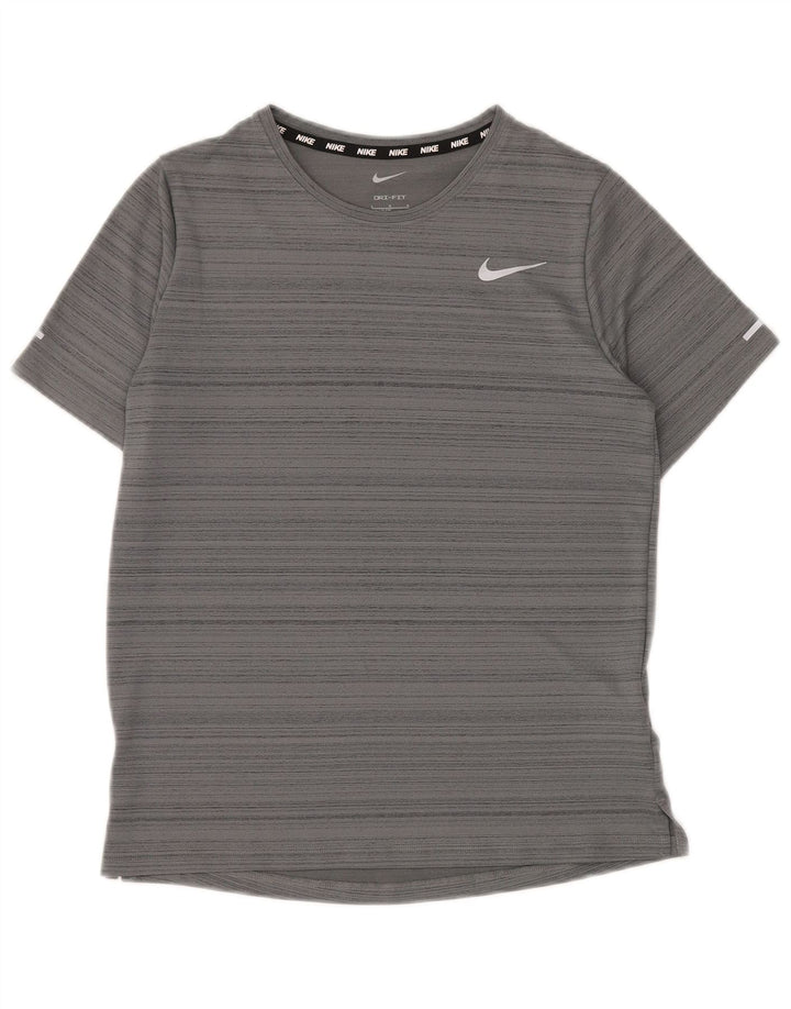 Tricou NIKE Dri Fit pentru băieți Top 12-13 ani, mare, gri poliester cu dungi