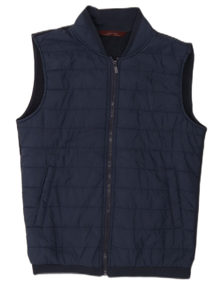 Gilet căptușit pentru bărbați ZARA UK 38 Medium Bleumarin