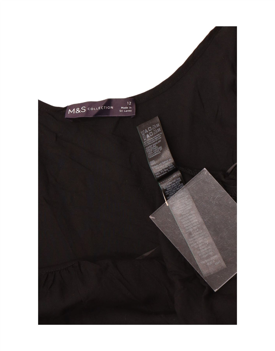 Rochie slip pentru femei Marks & Spencer UK 12 Medium Black Viscose