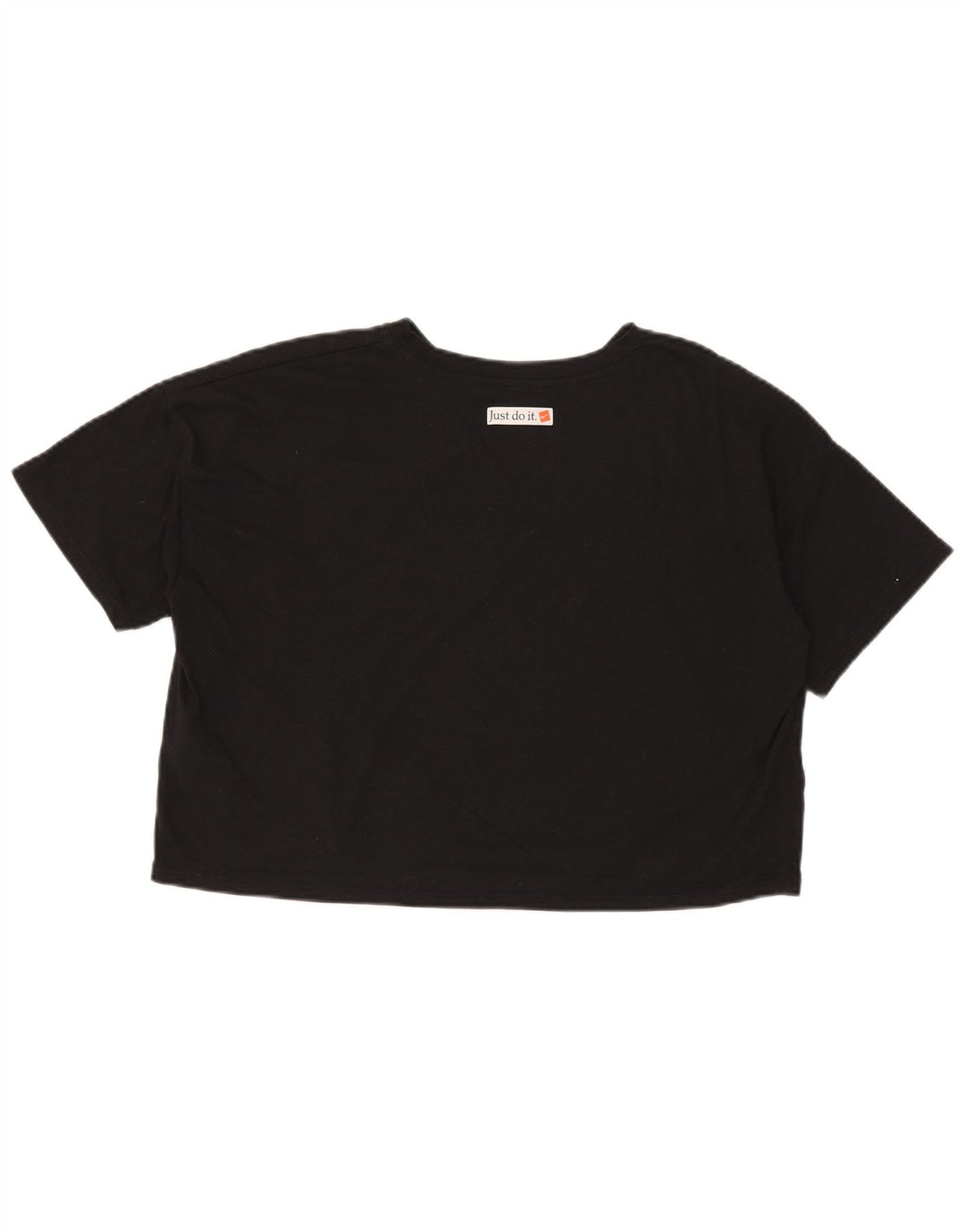 Tricou grafic supradimensionat Nike Dri Fit Crop pentru femei UK 14 Medium Negru