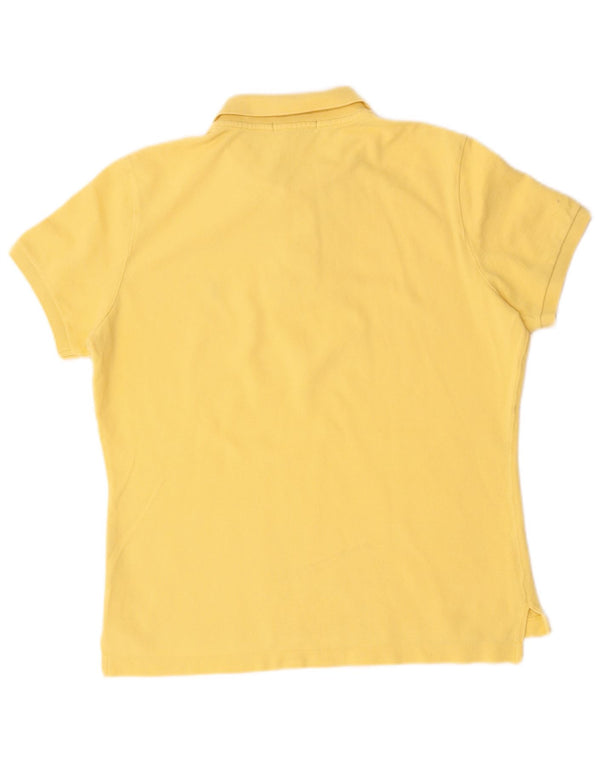 Ralph Lauren Womens Skinny Polo Shirt UK 18 XL Yellow Cotton