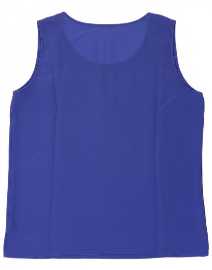Vestă Vintage pentru femei See Through Vest UK 8 Small Blue Silk