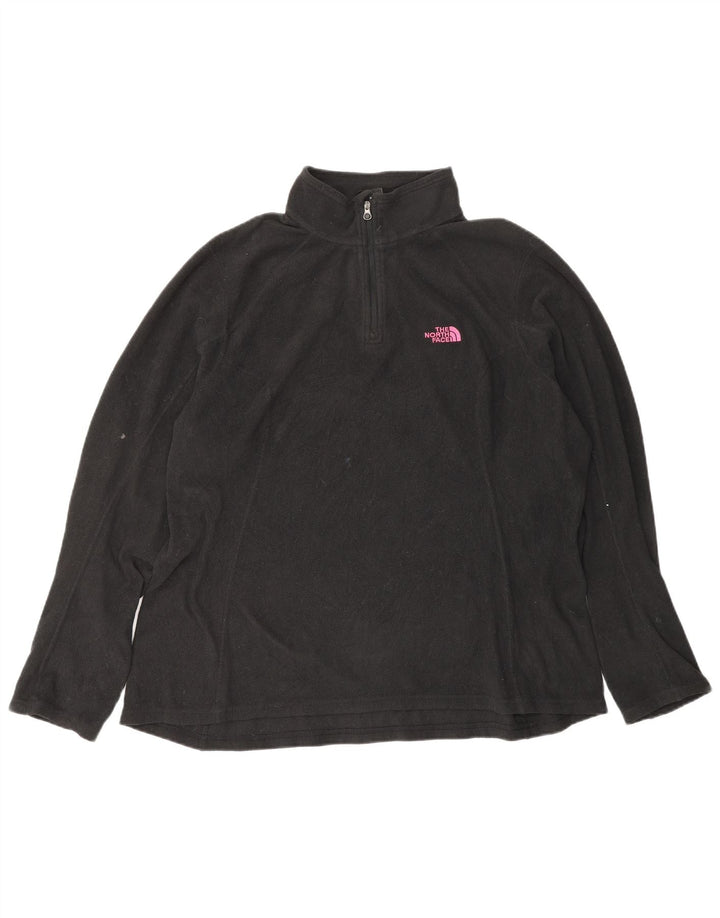 Pulover din lână The North Face pentru femei, cu fermoar și gât, UK 18 XL, poliester negru