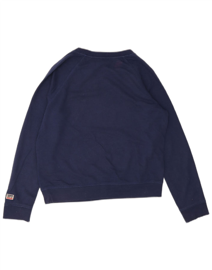 Pulover Levi's pentru damă cu grafică, UK 14, bumbac, albastru bleumarin mediu