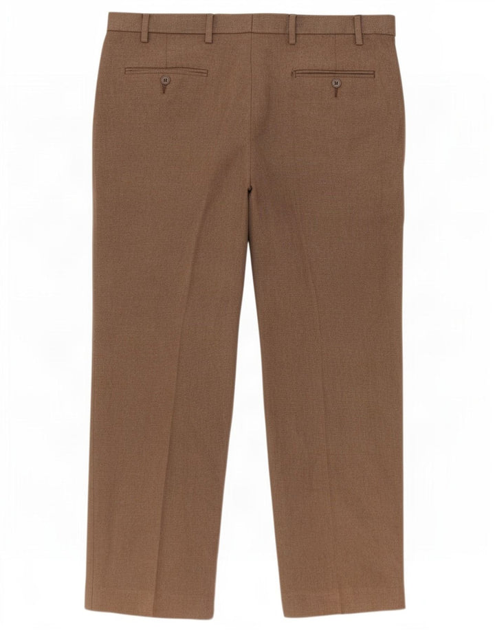 Pantaloni de costum obișnuiți pentru bărbați Marks & Spencer L38 L29 Poliester maro