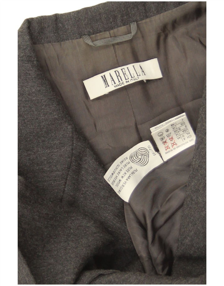 Jachetă Blazer pentru femei Marella cu 3 nasturi UK 18 XL Lână nouă gri