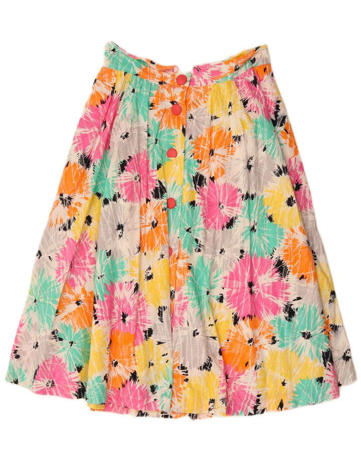 Fustă A-Line Vintage Femei EU 40 Medium W30 Bumbac Floral Multicolor