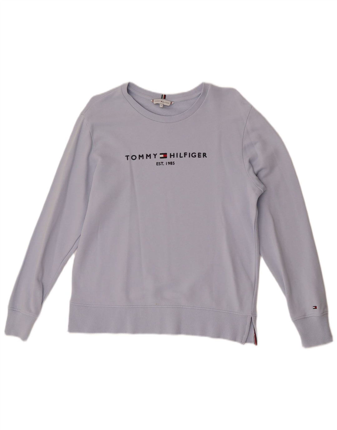 Pulover cu grafic pentru femei Tommy Hilfiger, UK 14, bumbac albastru mediu