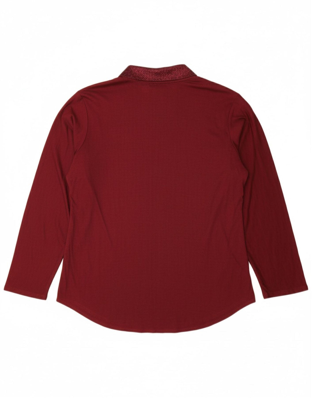 VINTAGE Top pentru femei cu mânecă lungă UK 14 mare Burgundy Floral