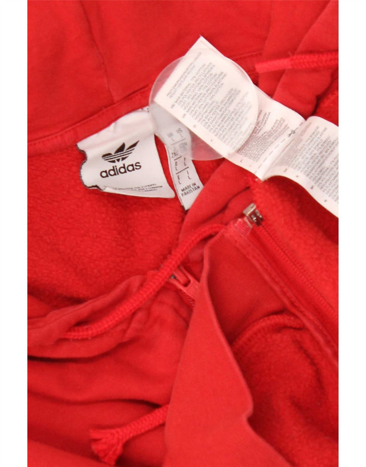 Pulover Adidas pentru bărbați, cu fermoar, bumbac mare, roșu