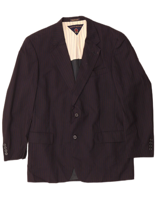 TOMMY HILFIGER Sacou blazer pentru bărbați UK 39 Medium Bleumarin cu dungi