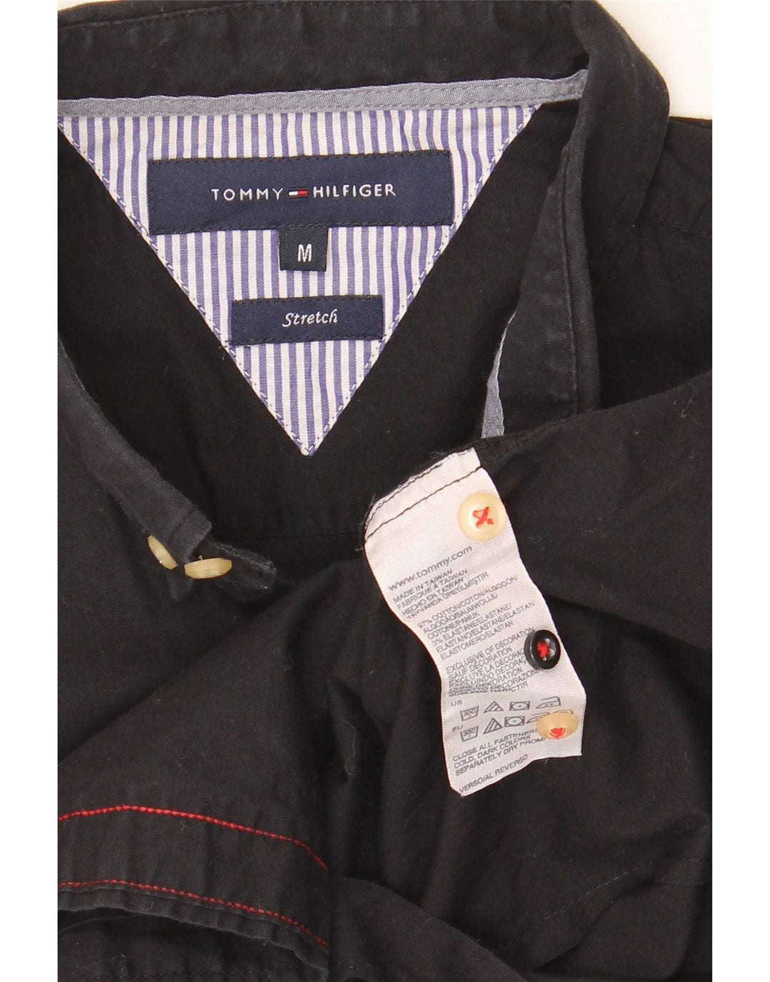 Cămașă stretch pentru bărbați Tommy Hilfiger, bumbac mediu negru