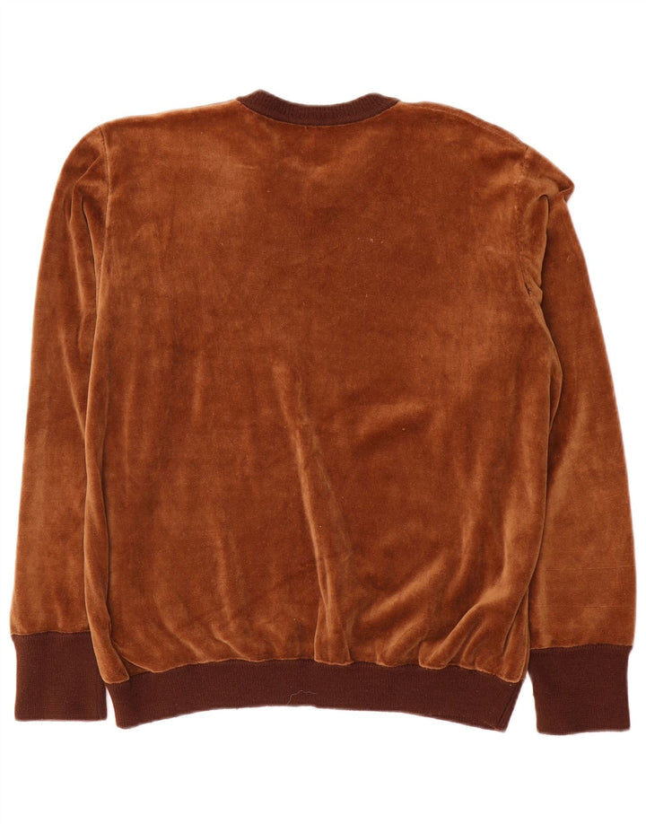 Hanorac vintage pentru bărbați din velur Jumper mare maro