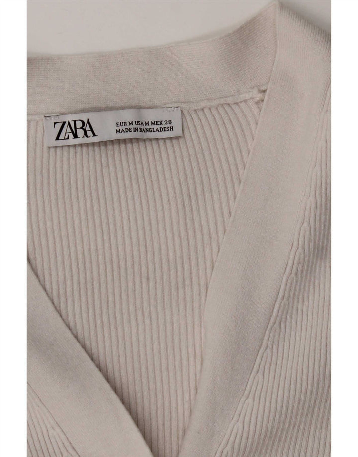 Pulover cardigan pentru femei Zara UK 14 Medium White