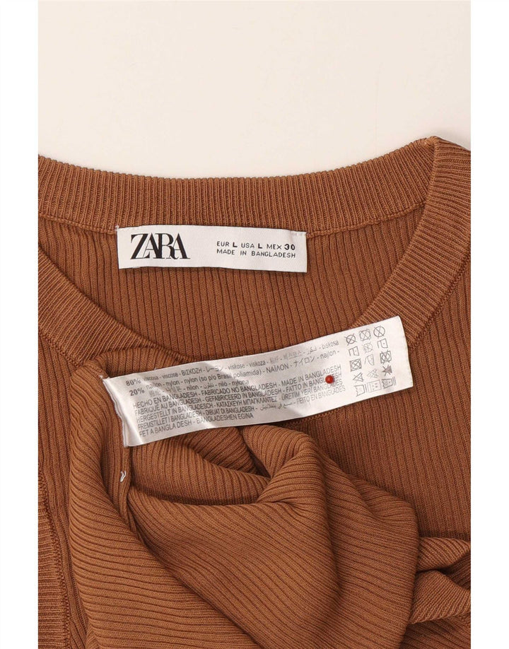 Vest Vest Top femeie Zara UK 14 mare maro viscoză