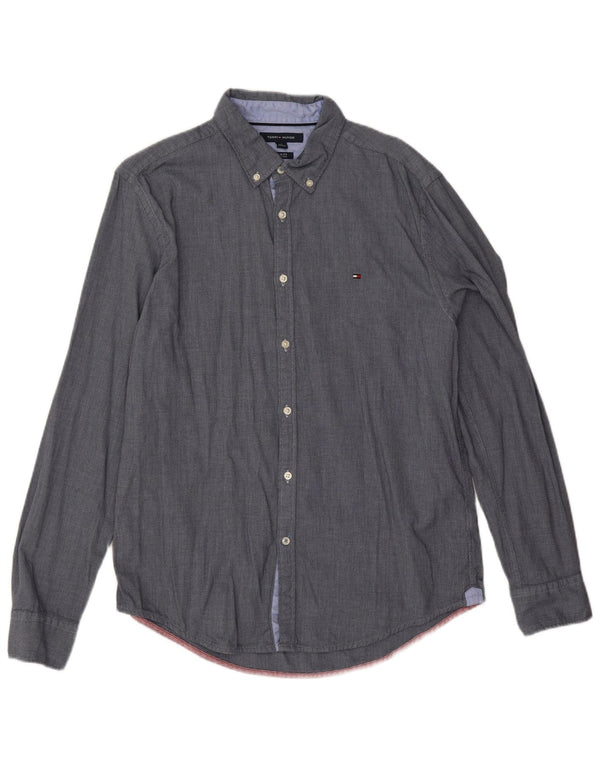 Cămașă pentru bărbați Tommy Hilfiger Slim Fit, mare, albastru bleumarin, bumbac