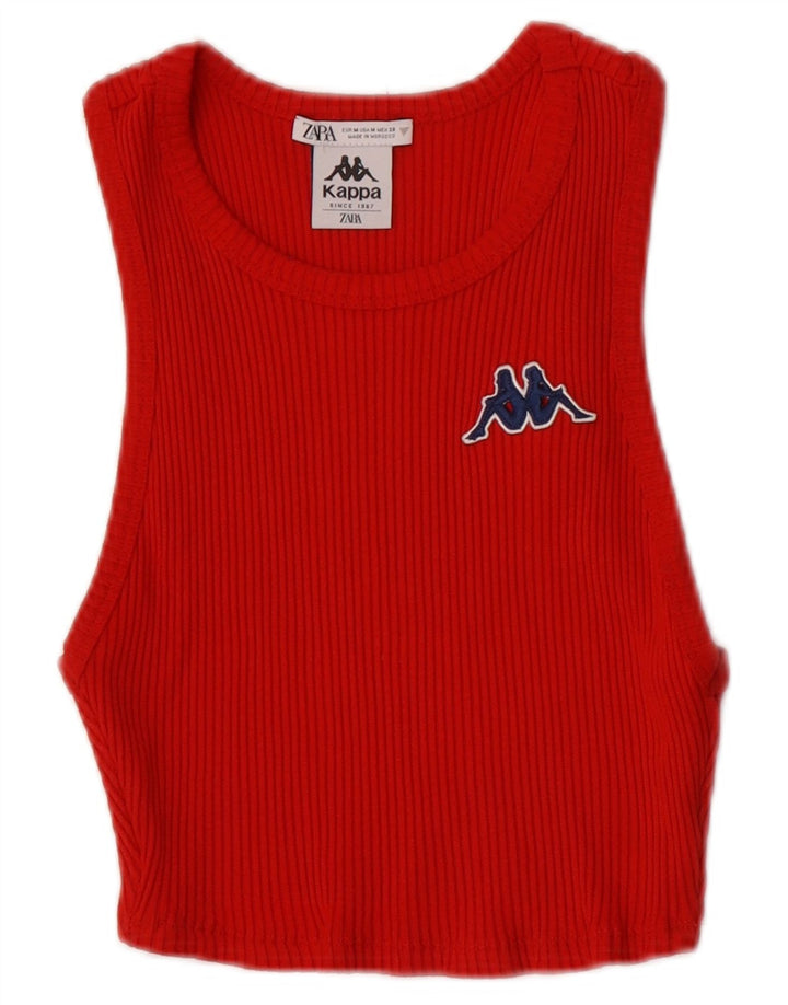 Vestă Crop Top Femei Zara X Kappa UK 12 Medium Red