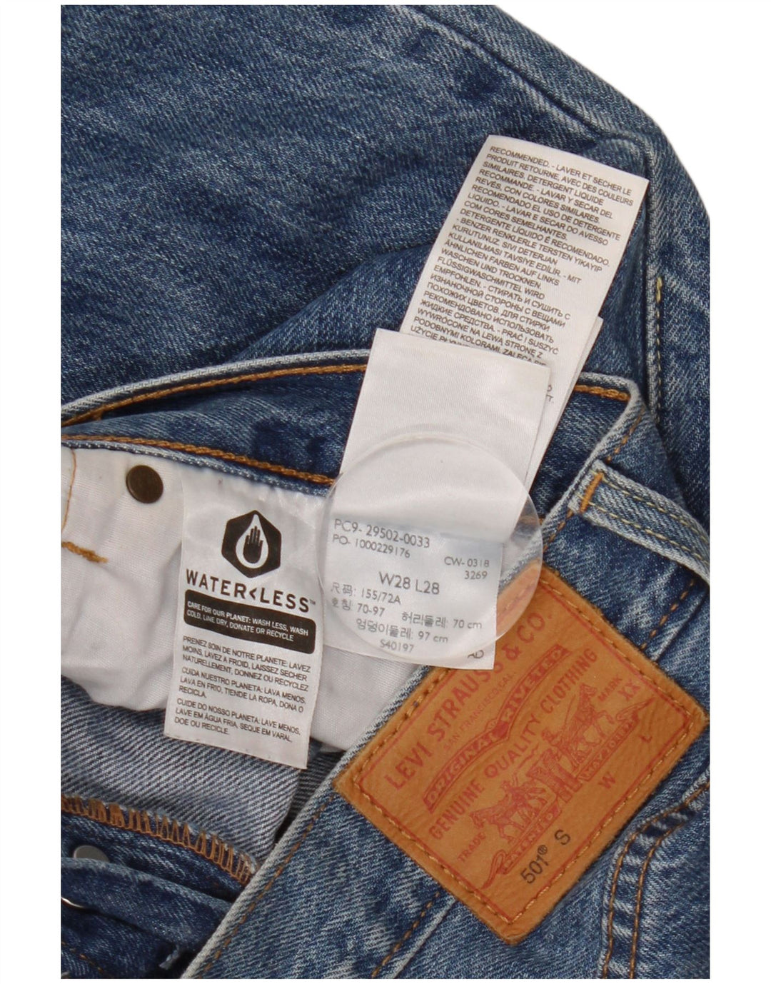 Blugi drepti pentru bărbați Levi's 501 W28 L28 Bumbac albastru