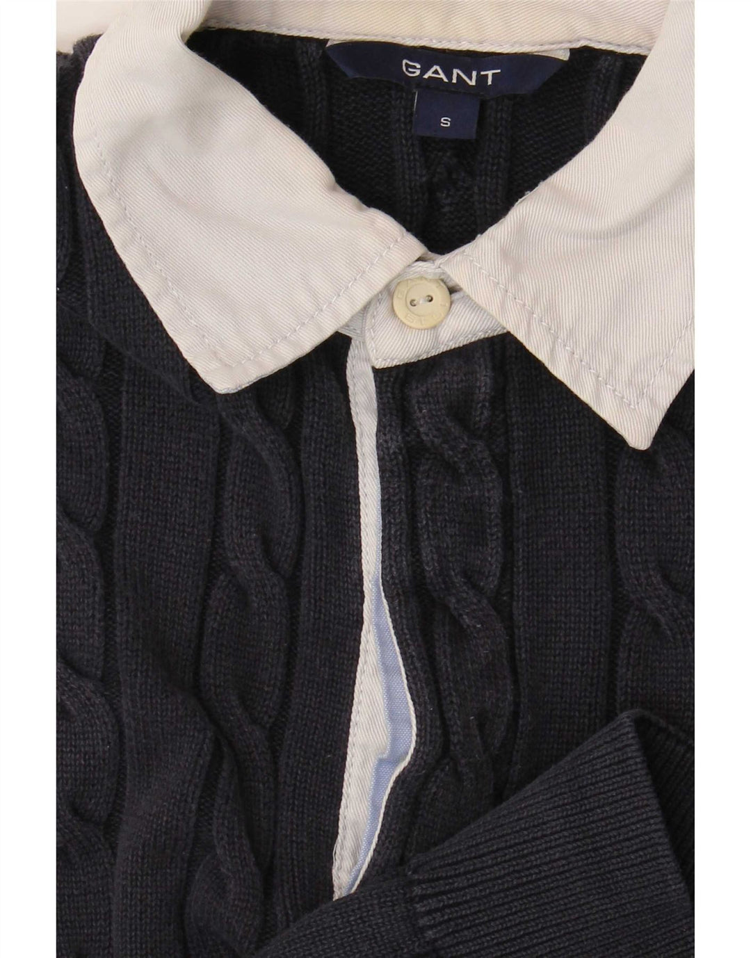 Pulover Gant pentru bărbați cu gât polo mic, bleumarin