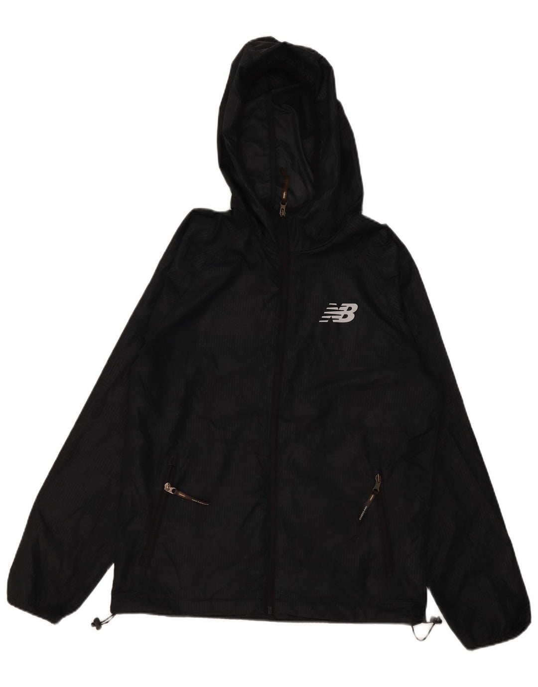 Jachetă de ploaie cu glugă cu glugă New Balance pentru bărbați UK 36 Poliester negru mic