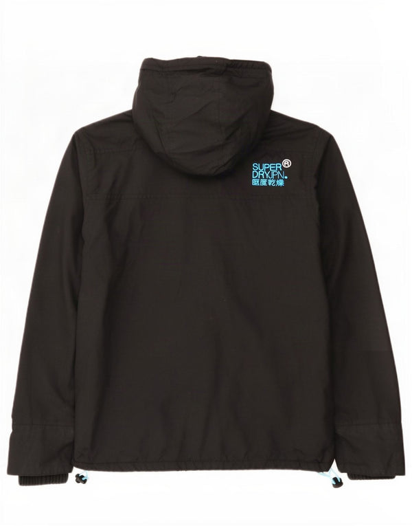 Jachetă Windbreaker pentru femei cu glugă Superdry UK 14 Medium Black Nylon