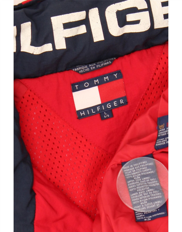 Jachetă de ploaie cu glugă pentru bărbați Tommy Hilfiger UK 40 mare, roșu, nailon color bloc