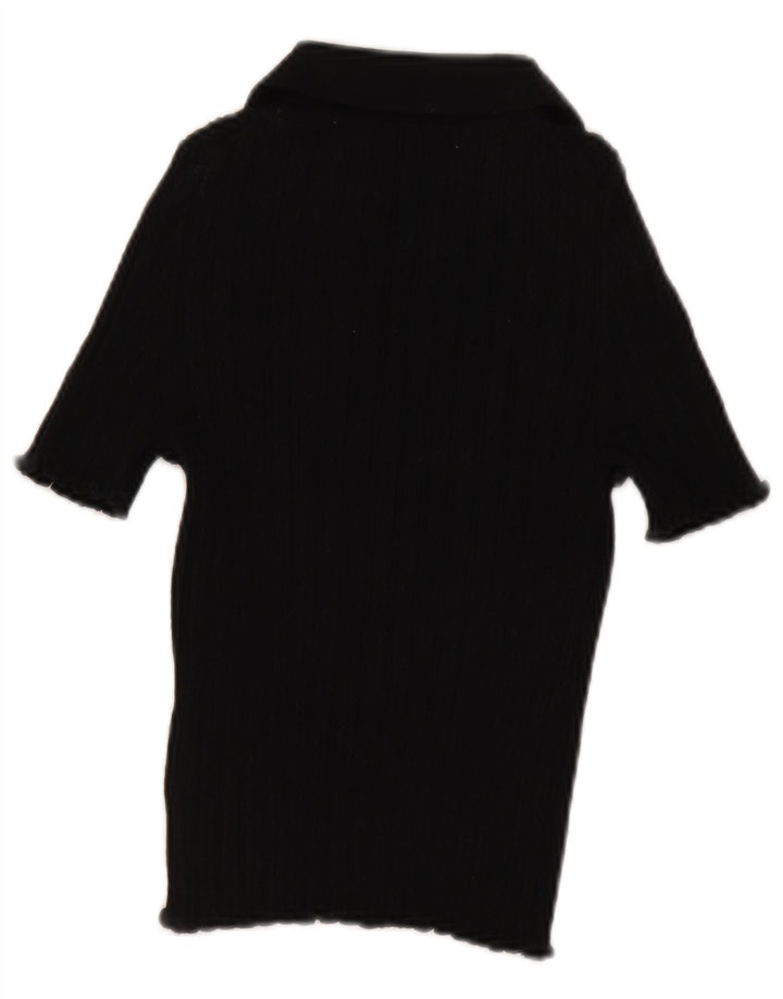 Tricou polo Boden pentru femei UK 12, bumbac mediu negru