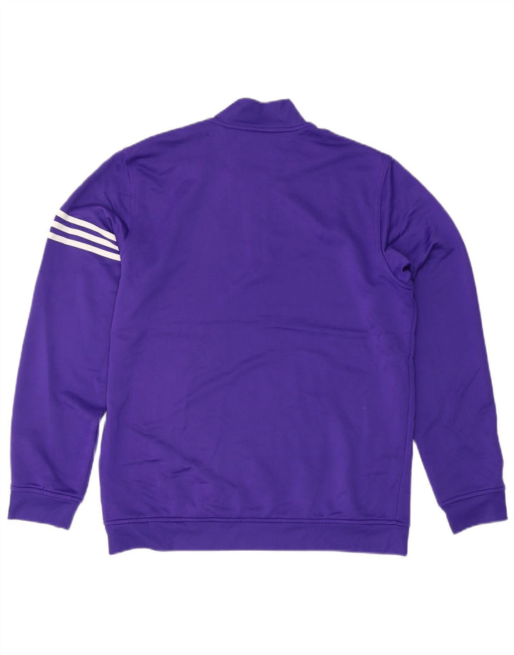 Pulover ADIDAS Climalite pentru bărbați, cu fermoar și gât, din poliester mov