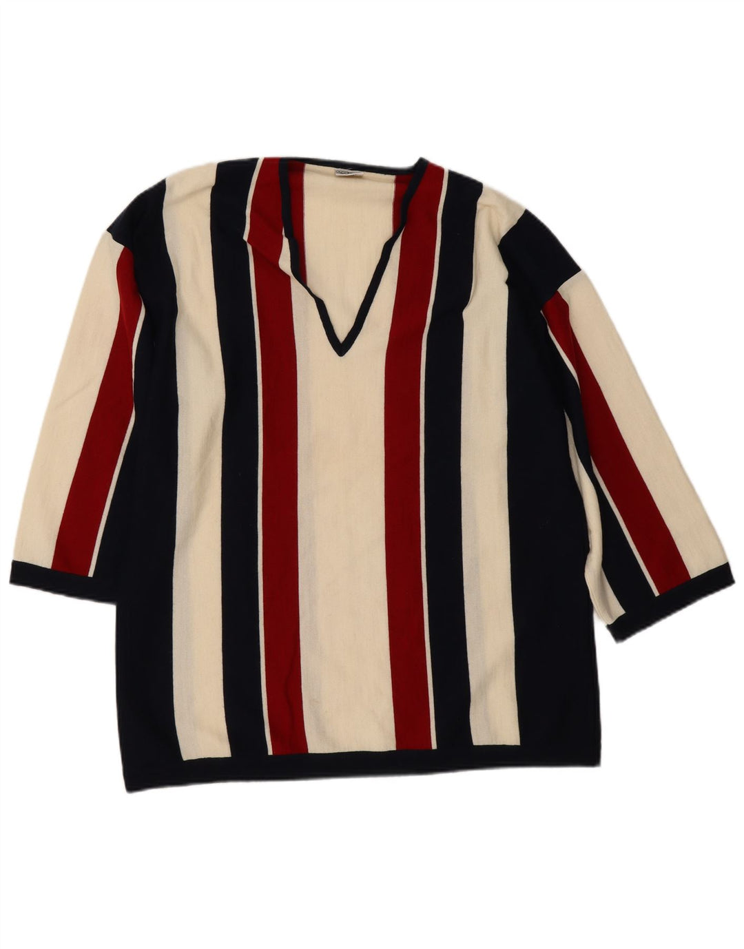 Pulover pentru bărbați Accento By Marzotto, cu decolteu în V, în dungi medii, multicolore