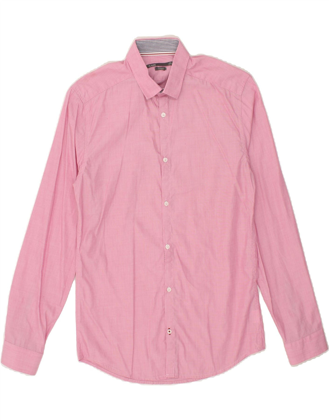 JULES Mens Fitted Shirt Size 37/38 Small Pink Cotton Vintage Jules and Second-Hand Jules from Messina Hembry 
