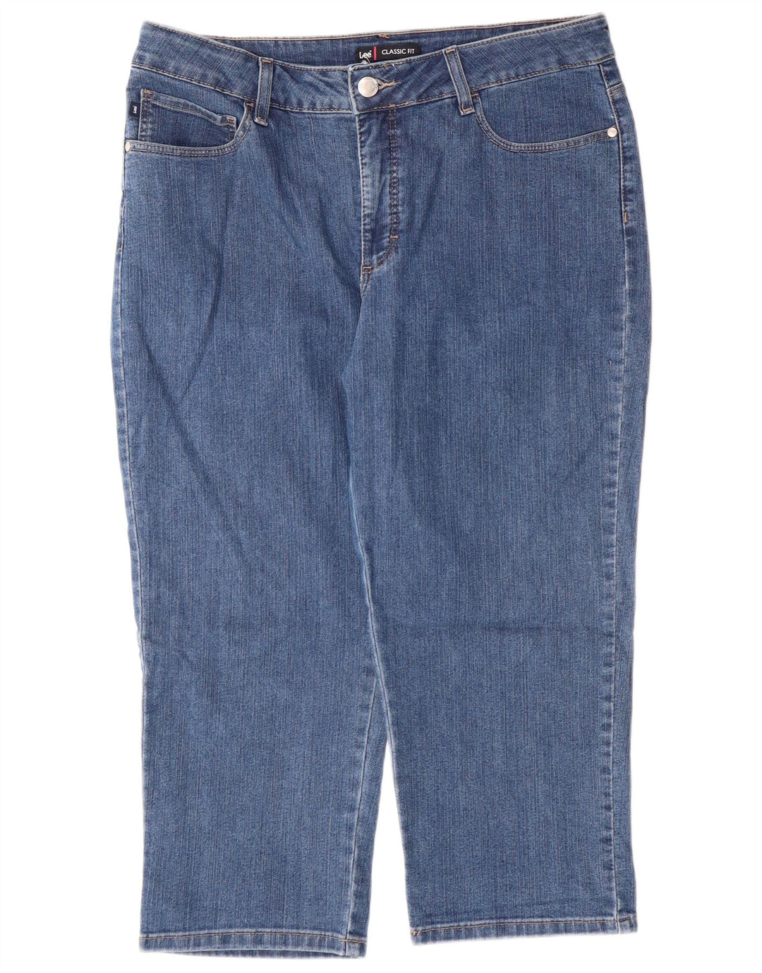 Blugi Capri LEE Classic Fit pentru femei US 16 2XL W34 L22 Albastru Bumbac