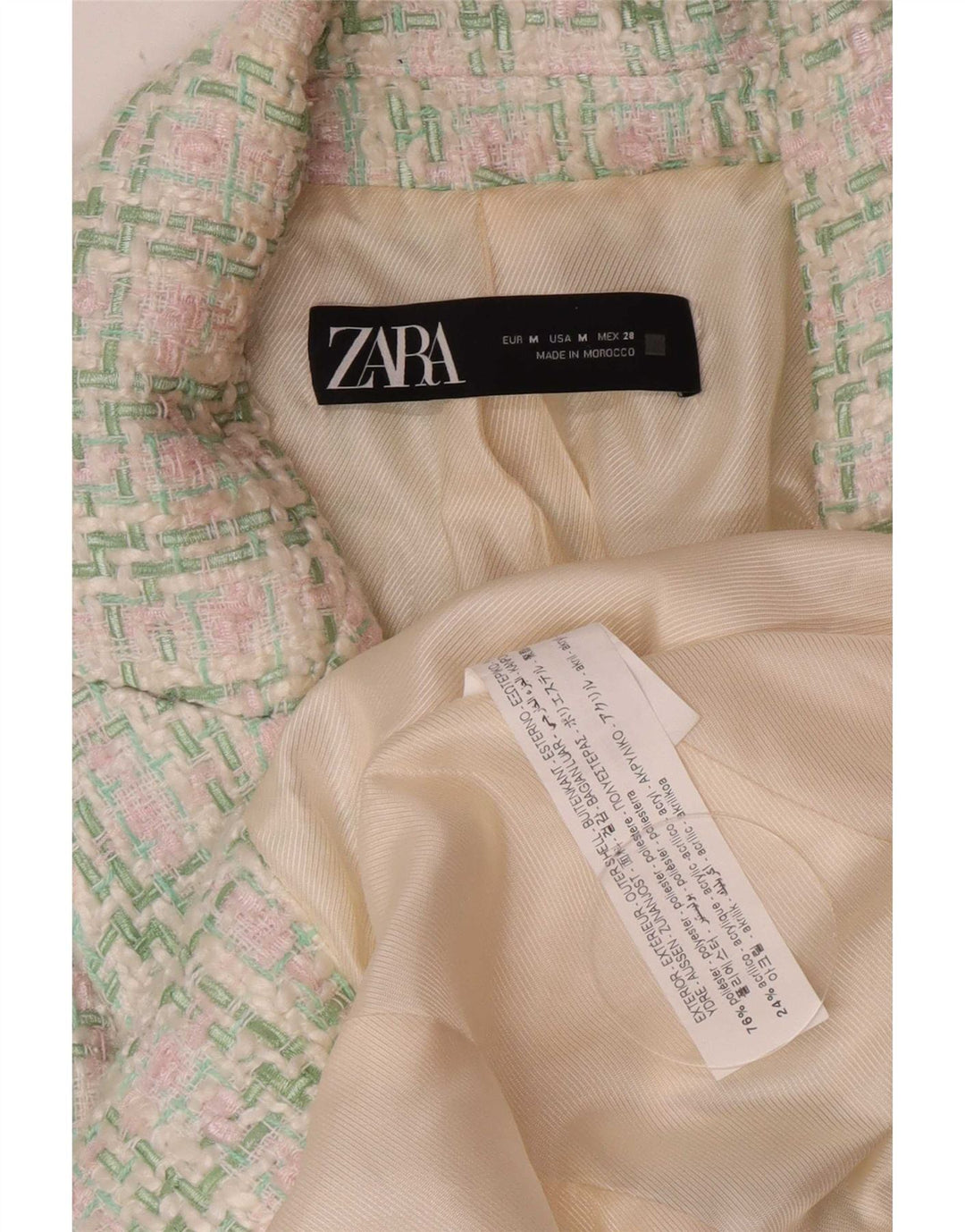 Jachetă Blazer pentru femei Zara UK 12 Medium Green Check