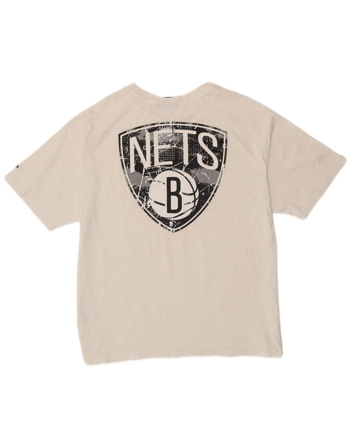 Tricou cu grafic New Era Brooklyn Nets pentru bărbați Top Large White