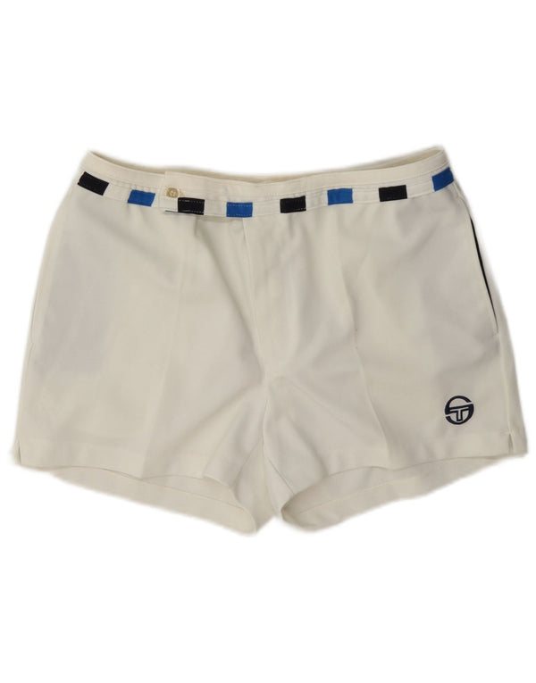 Pantaloni scurți chino pentru femei Sergio Tacchini IT 52 2XL W36 White Colorblock