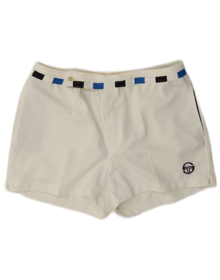 Pantaloni scurți chino pentru femei Sergio Tacchini IT 52 2XL W36 White Colorblock