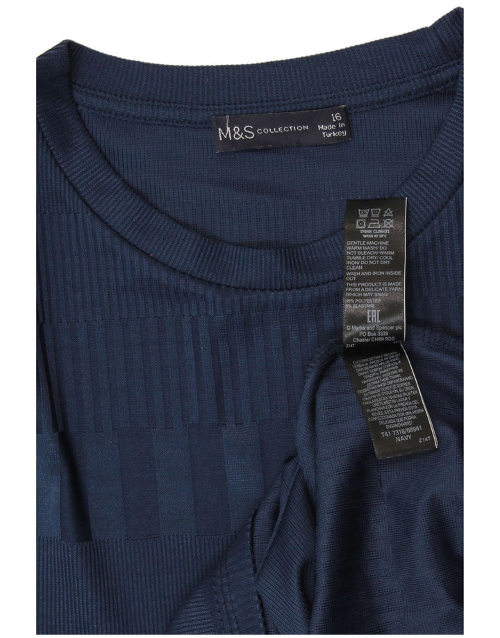 MARKS & SPENCER Tricou pentru femei Top UK 16 Poliester cu dungi mari bleumarin