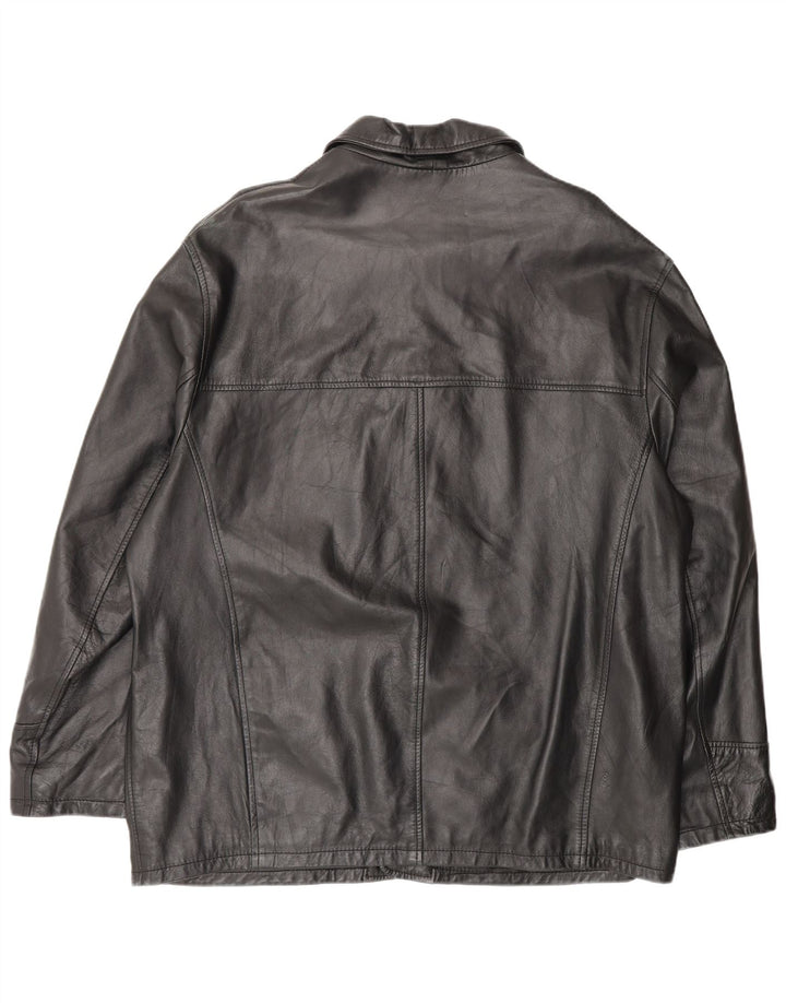 B.ONE Jachetă din piele pentru bărbați UK 42 XL din piele neagră